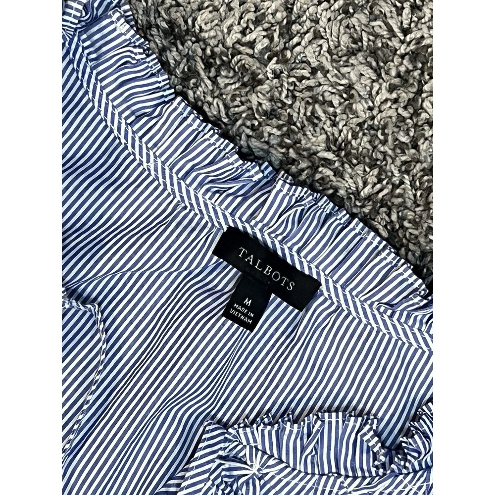 Talbots Blue and White Striped Top - Picture 4 of 7